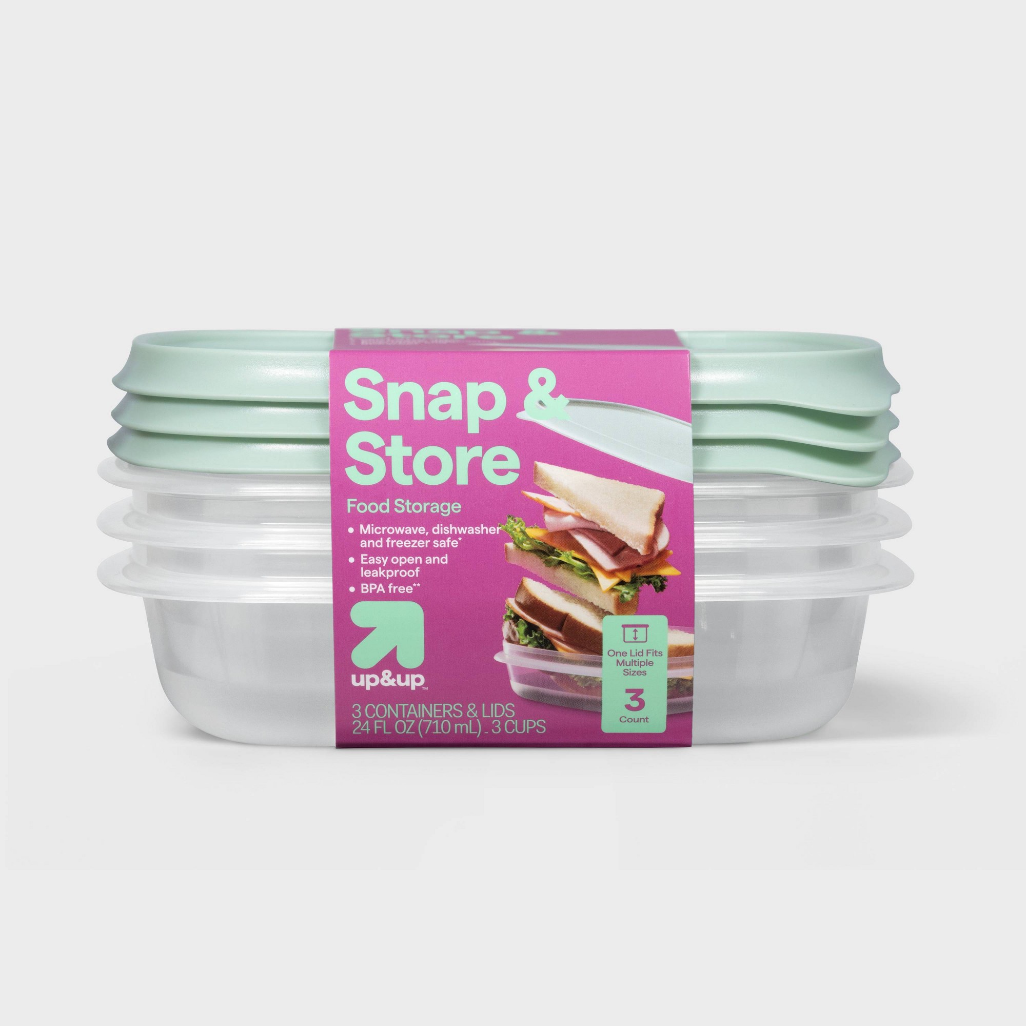3立方インチの正方形食品保存容器、スナップ蓋付き、キッチン整 - Food Storage Prep Containers のレビューと価格