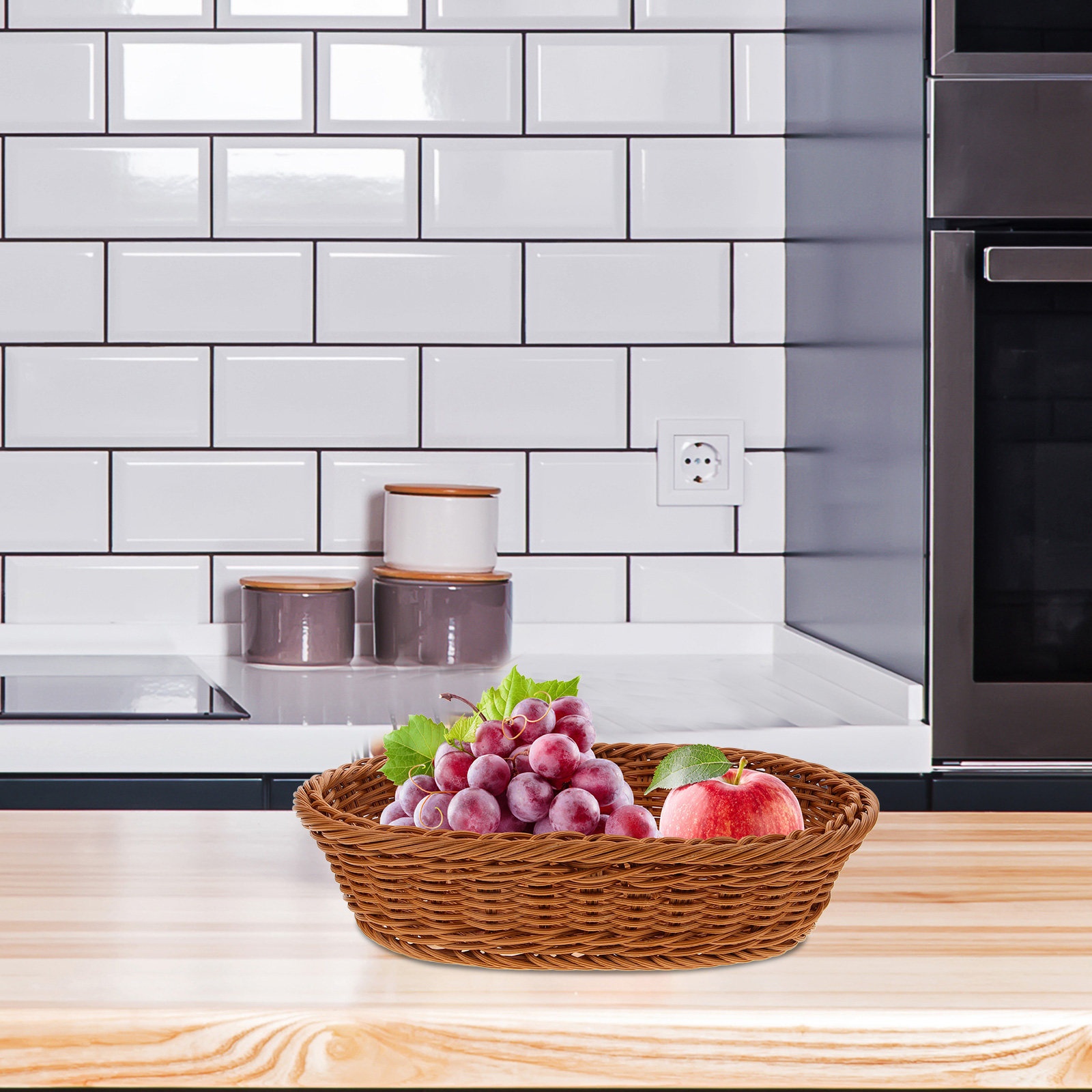 PP製フルーツバスケット、オーバル型の素朴な収納バスケット、 - Food Storage Home のレビューと価格