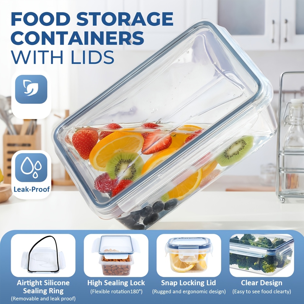 1個入り密閉食品保存容器（蓋付き）、漏れ防止弁当箱、電子レン - Food Storage Prep Containers のレビューと価格